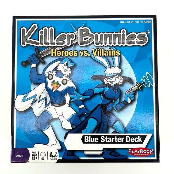 Killer Bunnies‎ Heroes vs Villains Blue Starter Deck Complete - Picture 1 of 4